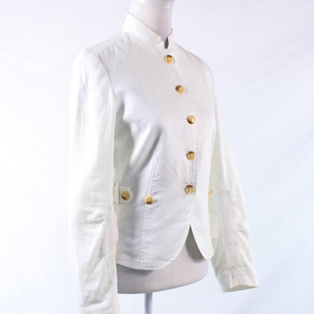 Renuar Collection ivory linen jacket 4 - Picture 3 of 8